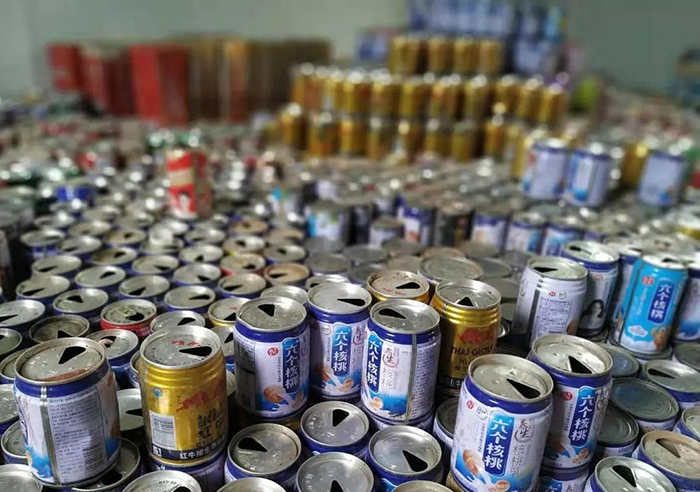 Crushing and crushing treatment of cans